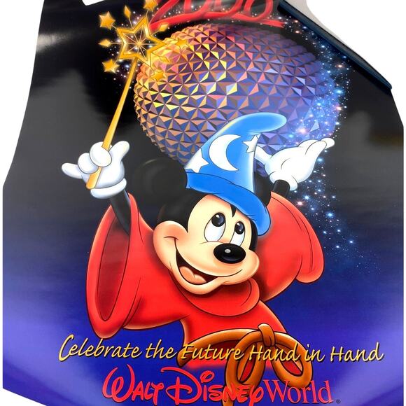 Vtg 2000 Walt Disney World EPCOT Sorcerer Mickey Mouse Poster 16 x 20 w Canister - Picture 3 of 4